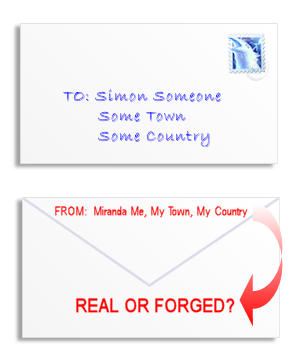 Compare snailmail to email spoofing